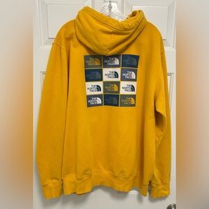 XL North Face Yellow Hoodie